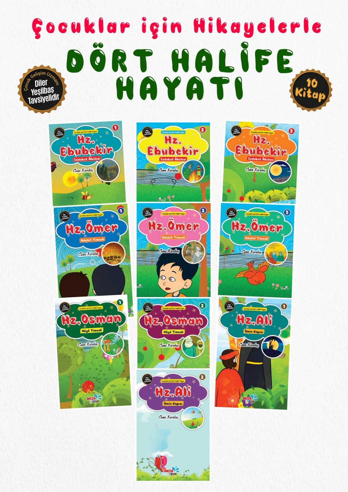 Çocuklar İçin Hikayelerle Dört Halife Hayatı Seti (10 Kitap Takım)